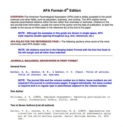 Free 6 Sample Apa Format Templates In Pdf Ms Word