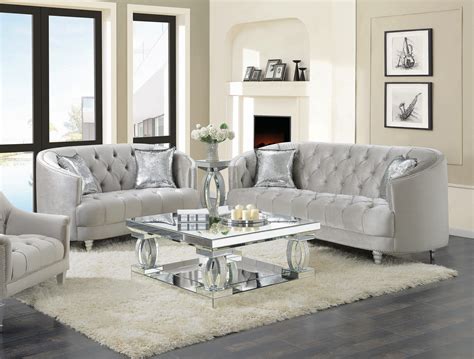 Avonlea 3-piece Tufted Living Room Set Grey - Coaster Fine F