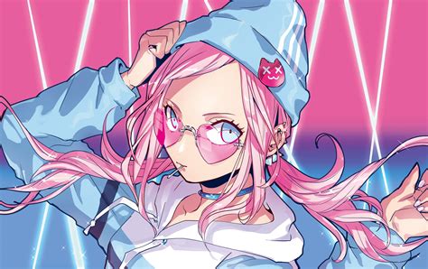 Original Characters Tscr Pink Hair Blue Eyes Anime Anime Girls