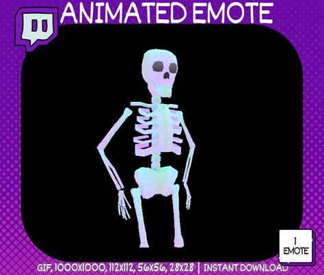 Animated Twitch Emote Dancing Skeleton Emote Funny Twitch Etsy