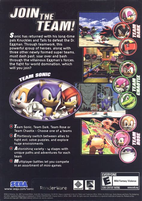 Sonic Heroes 2003 Box Cover Art Mobygames