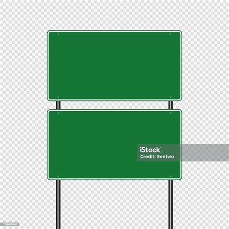 Green Traffic Signroad Board Signs Isolated On Transparent Background