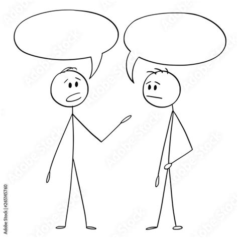Cartoon Stick Figure Drawing Conceptual Illustration Of Two Men Or
