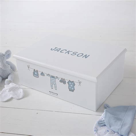 Personalised Baby Boy New Arrival Keepsake Box By Keepsakes4u By