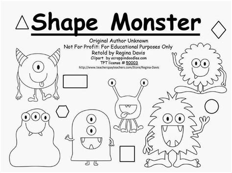 Free Shape Monster Book Shape Monster Shape Monster Munch Munch