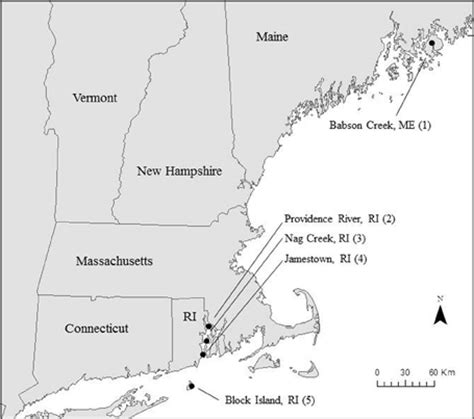 Map Of Study Region In New England USA 