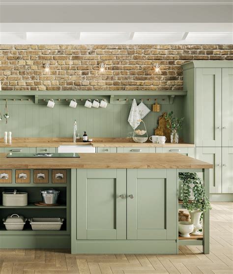 10 Rustic Sage Green Kitchen Cabinets