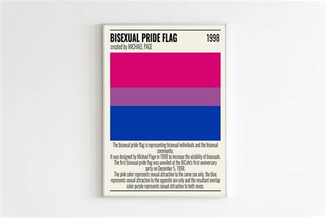 minimal bisexual pride flag poster printable lgbtq flag etsy