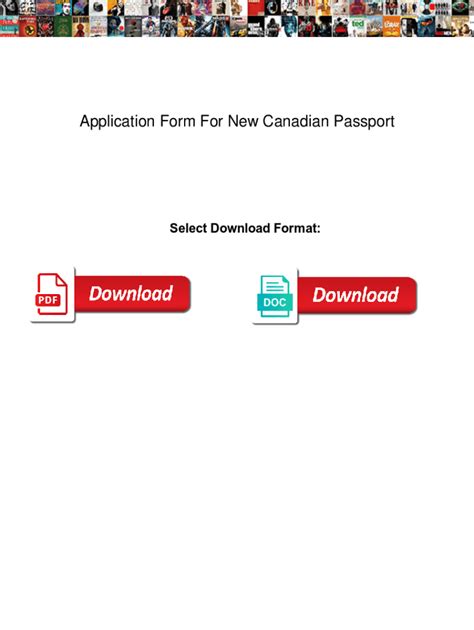 Fillable Online Application Form For New Canadian Passport Application