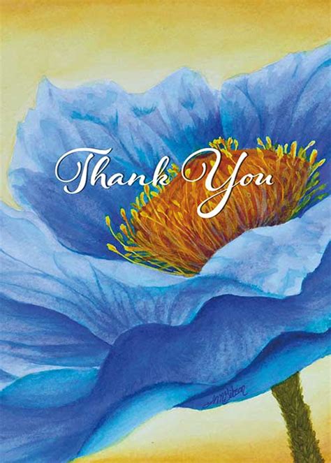 Blue Flower Thank You Card St Thomas Greetings