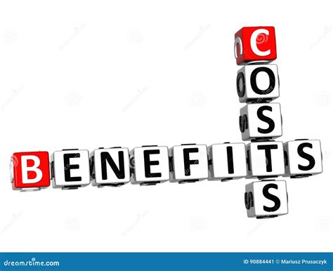 3d Benefits Costs Crossword Stock Illustration Illustration Of Good