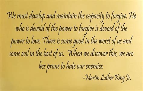 We Must Develop And Maintain The Capacity To Forgive Martin Luther