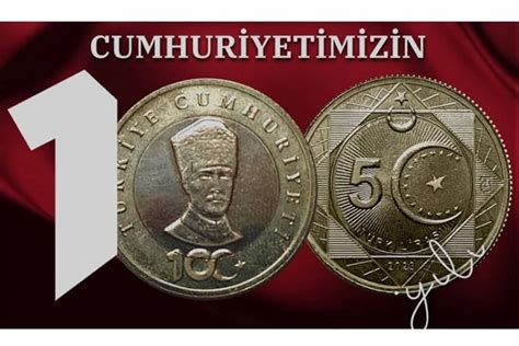 Cumhuriyet in 100 yılına özel madeni 5 Türk Lirası basıldı