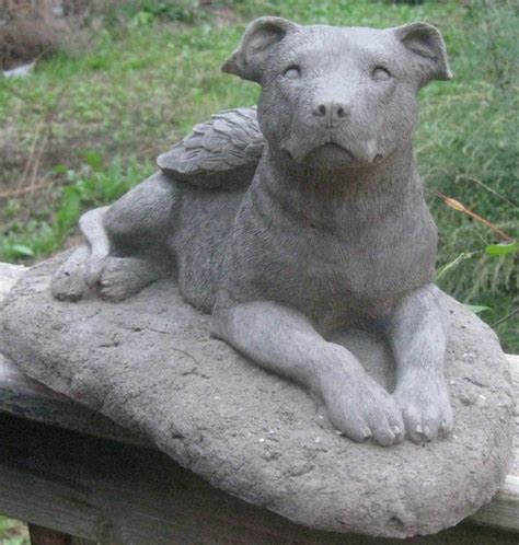 Pit Bull Terrier Angel Dog Memorial Statue Dog Memorial Stone Dog