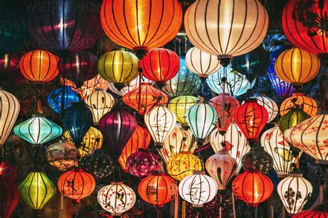Vietnam Silk Lanterns Stock Photo