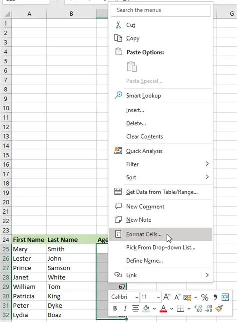 Open Format Cell Dialogue Box In Excel Excel Tutorial