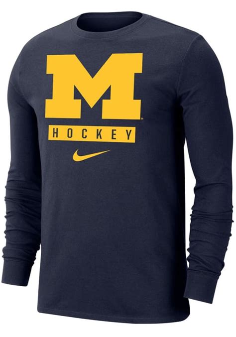 Nike Wolverines Dri Fit Hockey Long Sleeve T Shirt