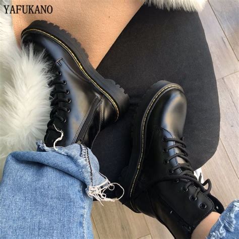Size35 40 Chunky Motorcycle Boots For Women Autumn 2020 Fashion Round
