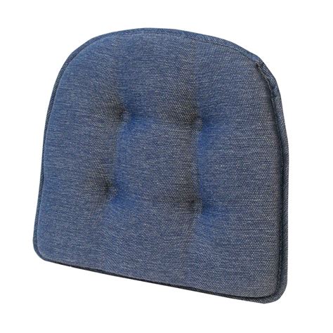 Slide 2 of 2, activate to move to this slide. Tufted Gripper Denim Blue Chair Cushion | At Home