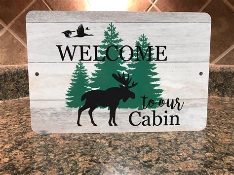 Welcome To The Cabin Metal Sign Home Decor Cabin Decor Etsy