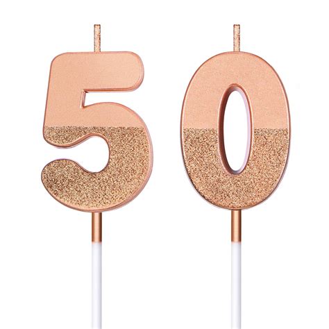 Buy Bbto 50th Birthday Candles Glitter Cake Numeral Candles 50th