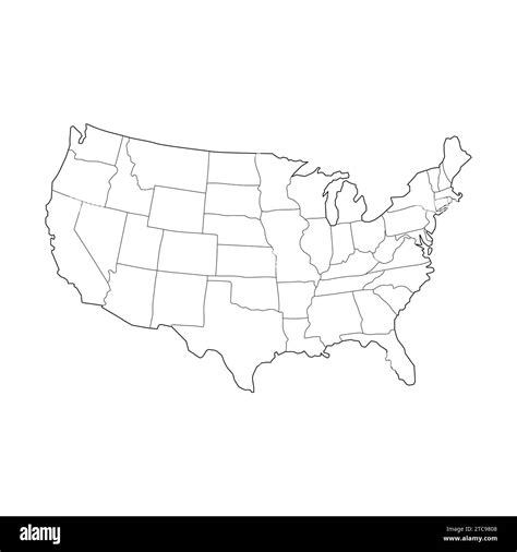 Line Map Of United States Of America Vector Illustration Icon Usa Map