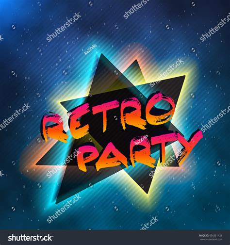 Illustration 1980 Neon Poster Retro Disco Stock Vector Royalty Free