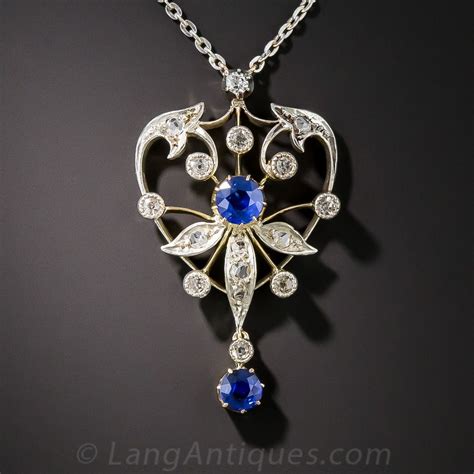 Edwardian Sapphire And Diamond Pendant 90 1 6357 Edwardian Jewelry