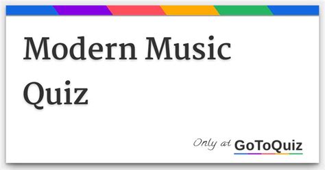 Modern Music Quiz