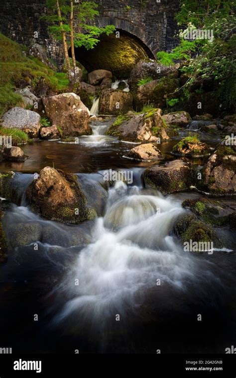 The Afon Clydach River In The Black Mountain In South Wales Uk As It