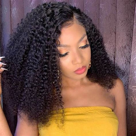Short Kinky Curly Wig Side Part Lace Front Wigs 14 Inch ...