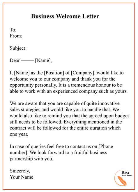 Welcome Letter Template 8 Templates To Help Your New Customers Use