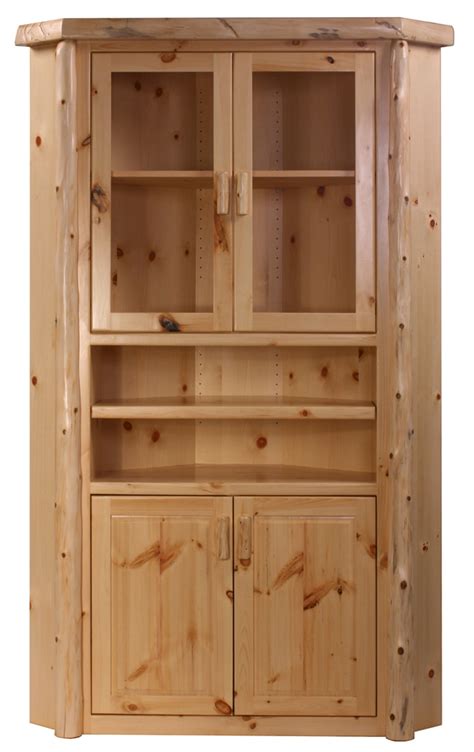 The fronts are covered with metal shop furniture storage shelves cabinets 8 door corner cabinet $ 25. Rustic Pine Log Corner Cabinet | Log Cabinets - The Log ...