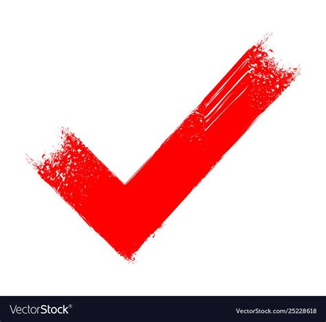 Red Tick Icon Royalty Free Vector Image Vectorstock Vector Free