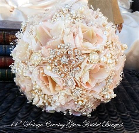 Rose Gold Jeweled Bouquet Deposit For A Beautiful Custom Blush Pink