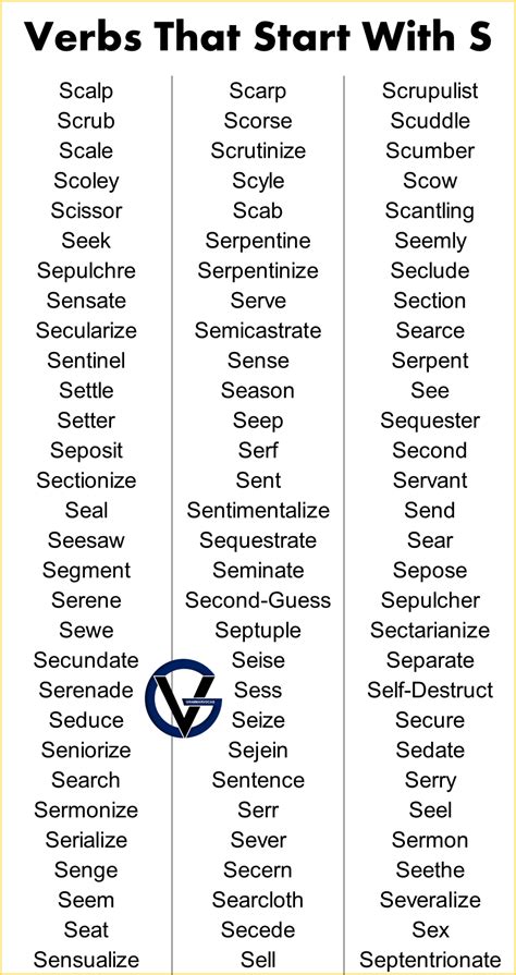 Verbs That Start With S Grammarvocab