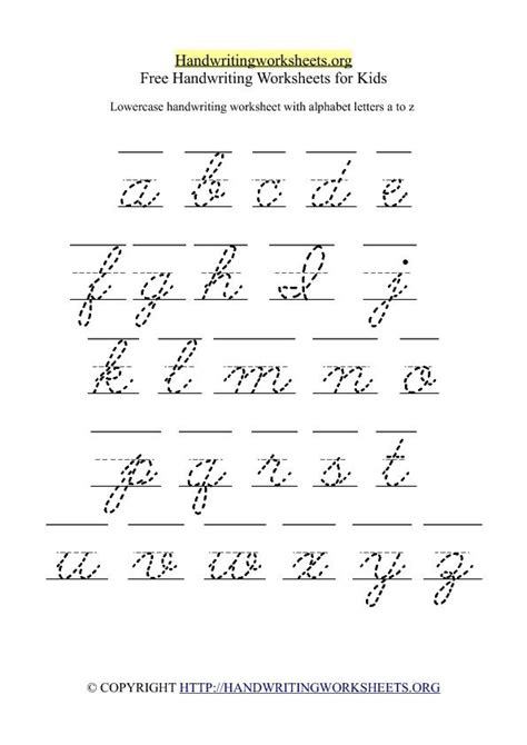 Free Lowercase Letter Worksheets Free Cursive Handwriting Worksheet
