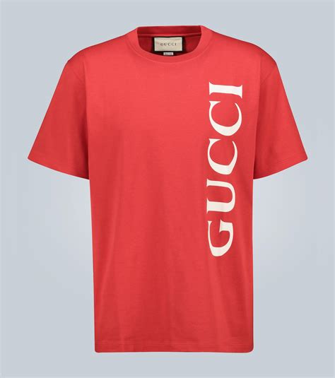 Gucci Cotton Print Oversized T Shirt In Red For Men Lyst