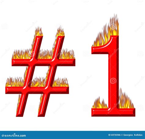 Number 1 On Fire Stock Illustration Illustration Of Symbol 6976946