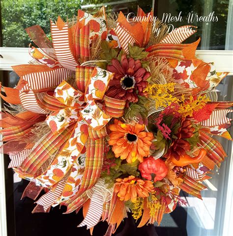 Fall Floral Wreath Frayed Burlap Mesh Fall Florals And Oodles Of
