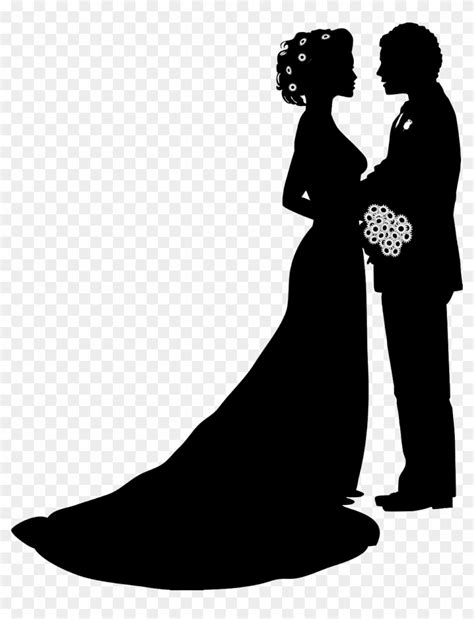 Bride And Groom Head Silhouette