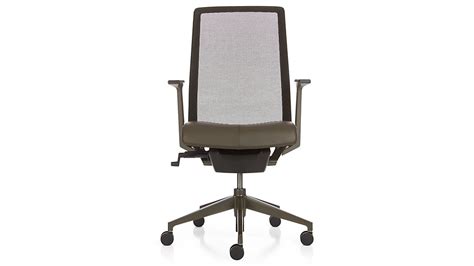 Three‐point tilt enables a comfortable, relaxed posture. Haworth ® Very ™ Task Chair Nature: Bark | Crate and Barrel
