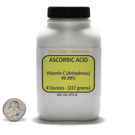 Ascorbic Acid C6h8o6 999 Acs Grade Powder 8 Oz In A Wide Mouth