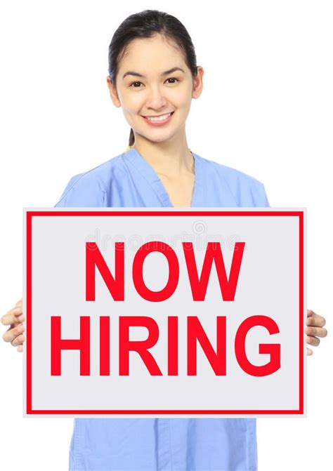 Now Hiring A Medical Person Holding A Recruitment Sign Ad Person