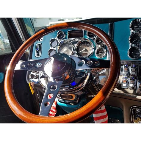 Kenworth Peterbilt Truck Steering Wheel And Hub Kit 18 Chrome Indie
