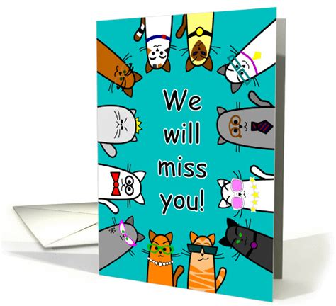 But we can practice distant socializing! We Will Miss You card with funny cats card (1451530)