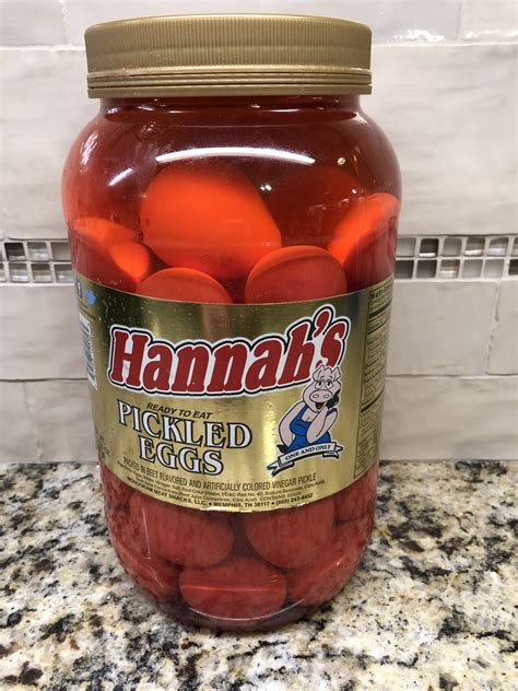 1 Gallon Jar Hannahs Ready To Eat Pickled Eggs 4 12 Lbs Free Ship Ebay