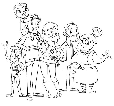 Big Family Coloring Page - Free Printable Coloring Pages