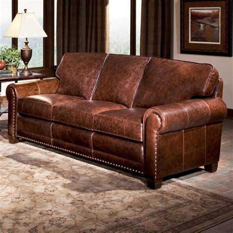 Smith Brothers 393 393l 10 Traditional Stationary Sofa With Nailhead