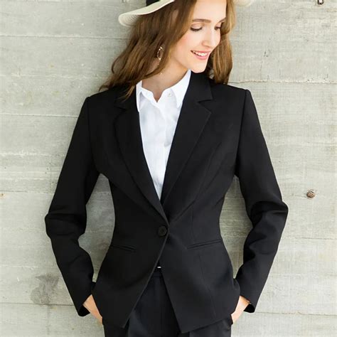 autumn winter blazer women office tops office wear black elegant suit jacket plus size work